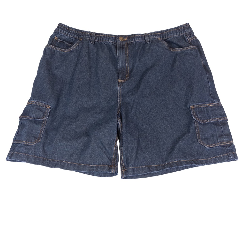 Casual Joe Jeans Mens Blue Denim Cargo Shorts Elastic Waist Size 50 Utility